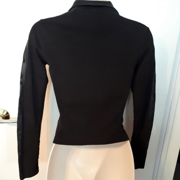 KARV Vintage Black Women's Short Jacket with Shiny Detailing - Size Small - Picture 2 of 6